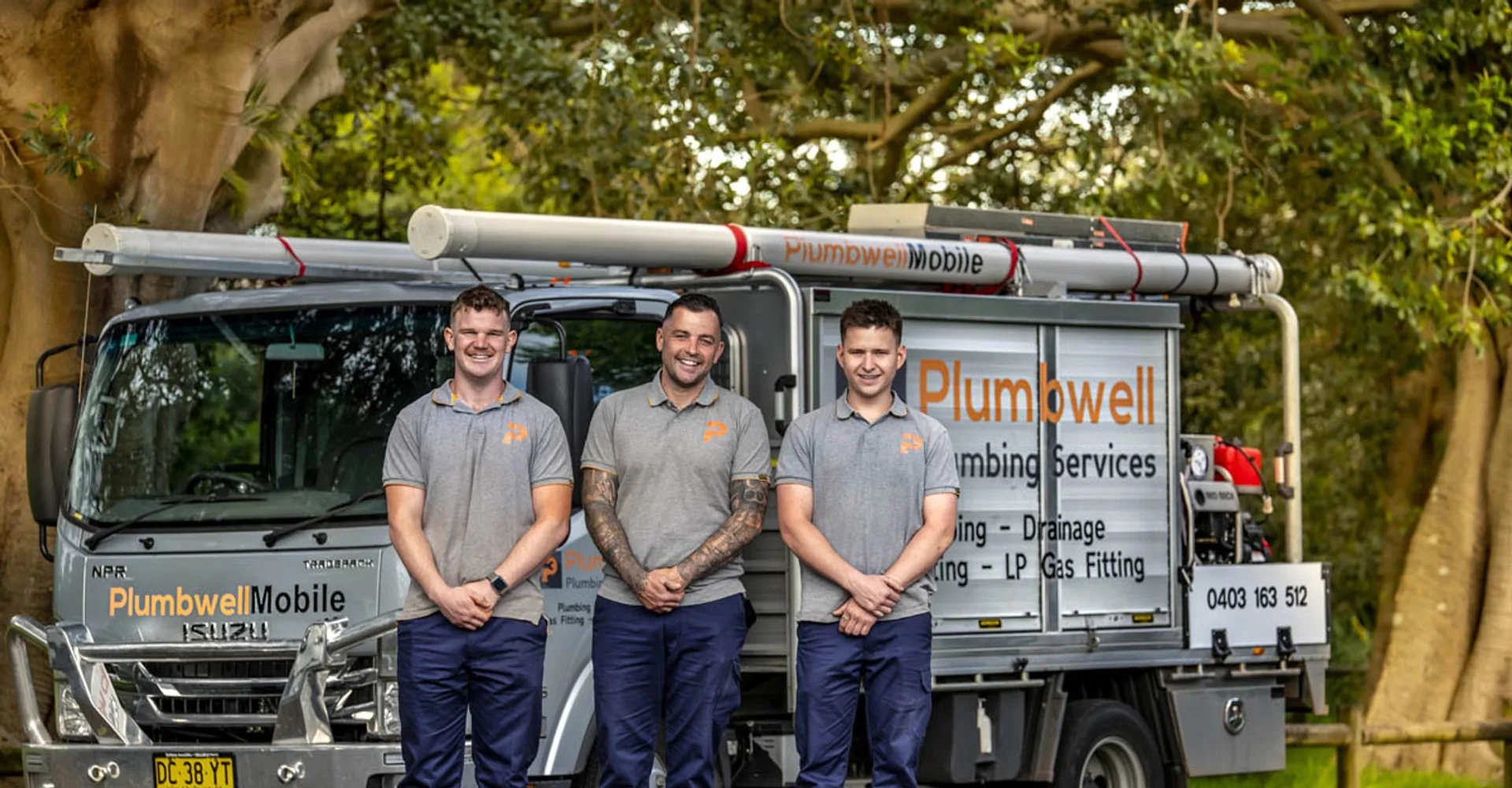 The local plumbing crew and fully stocked truck